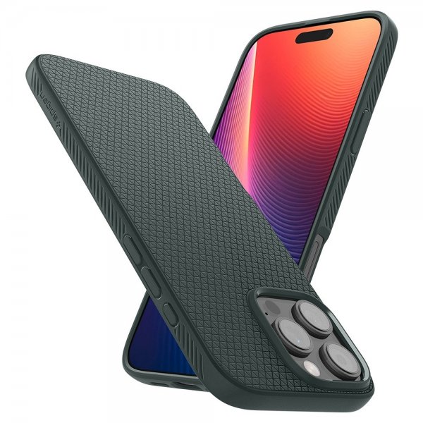 Spigen iPhone 16 Pro Max -suojakuori Liquid Air Abyss Green