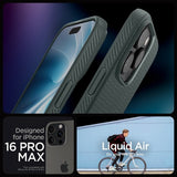 Spigen iPhone 16 Pro Max -suojakuori Liquid Air Abyss Green
