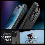 Spigen iPhone 16 Pro Max -suojakuori Liquid Air Mattamusta