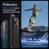 Spigen iPhone 16 Pro Max -suojakuori Liquid Air Mattamusta