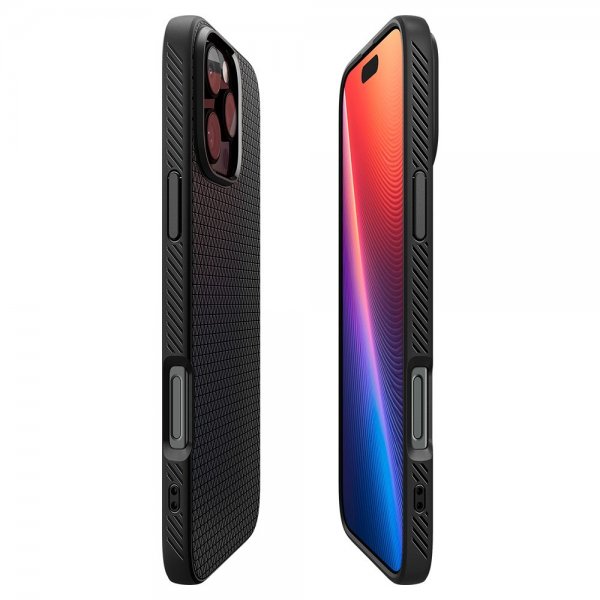 Spigen iPhone 16 Pro Max -suojakuori Liquid Air Mattamusta