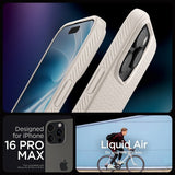 Spigen iPhone 16 Pro Max -suojakuori Liquid Air Natural Titanium