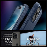 Spigen iPhone 16 Pro Max -kuori Liquid Air Navy Blue