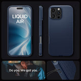 Spigen iPhone 16 Pro Max -kuori Liquid Air Navy Blue