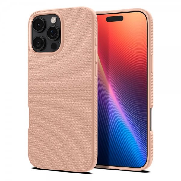 Spigen iPhone 16 Pro Max -suojakuori Liquid Air Rose Titanium