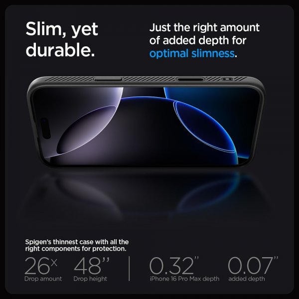 Spigen iPhone 16 Pro Max -kuori Liquid Air T MagFit Mattamusta