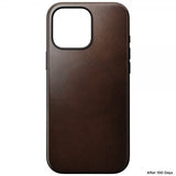 Nomad iPhone 16 Pro Max -suojakuori, Modern Leather Case, Horween Rustic Brown