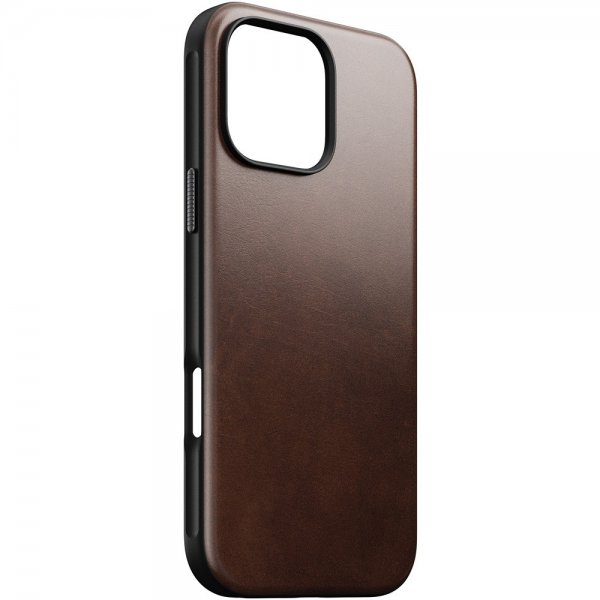 Nomad iPhone 16 Pro Max -suojakuori, Modern Leather Case, Horween Rustic Brown