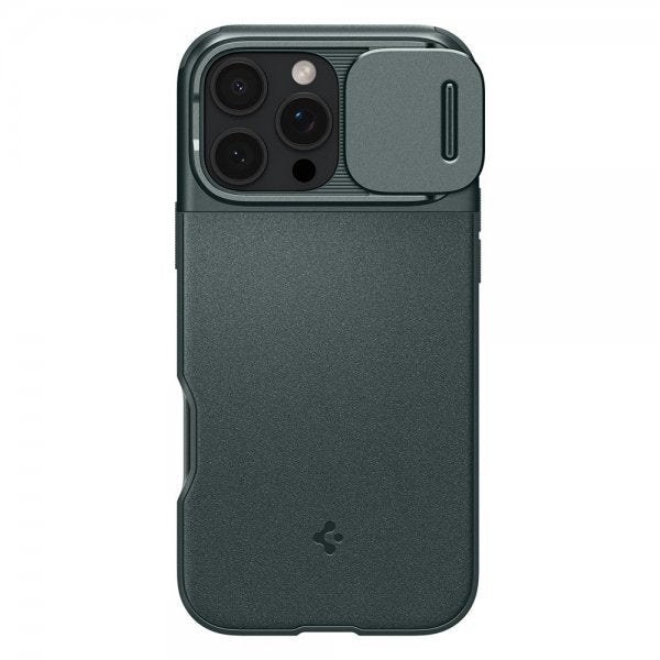 Spigen iPhone 16 Pro Max -suojakuori Optik Armor MagFit Abyss Green