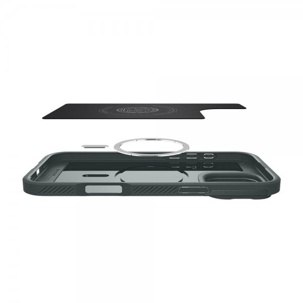 Spigen iPhone 16 Pro Max -suojakuori Optik Armor MagFit Abyss Green