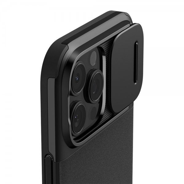 Spigen iPhone 16 Pro Max -kuori Optik Armor MagFit Musta