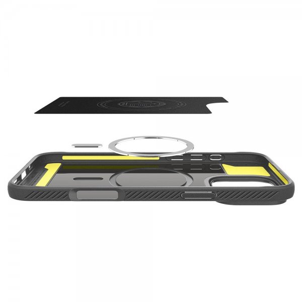 Spigen iPhone 16 Pro Max -kuori, Rugged Armor MagFit, harmaa
