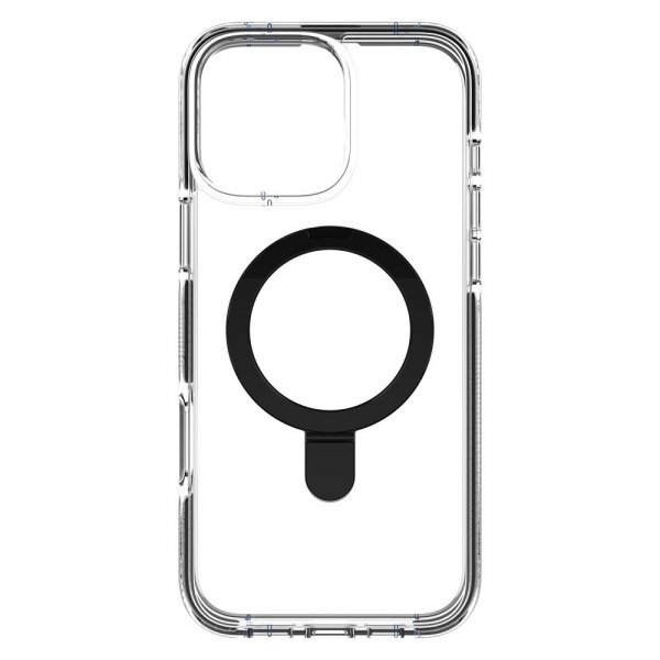 ZAGG iPhone 16 Pro Max -kuori, Santa Cruz Snap Ring Stand, musta