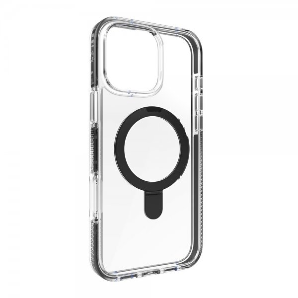 ZAGG iPhone 16 Pro Max -kuori, Santa Cruz Snap Ring Stand, musta