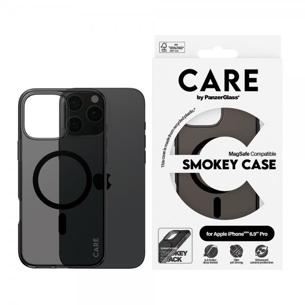 CARE by PanzerGlass iPhone 16 Pro Max Kuori Smokey MagSafe Musta