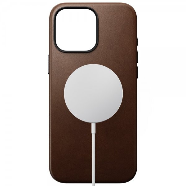 Nomad iPhone 16 Pro Max -suojakuori, perinteinen nahkakuori, ruskea