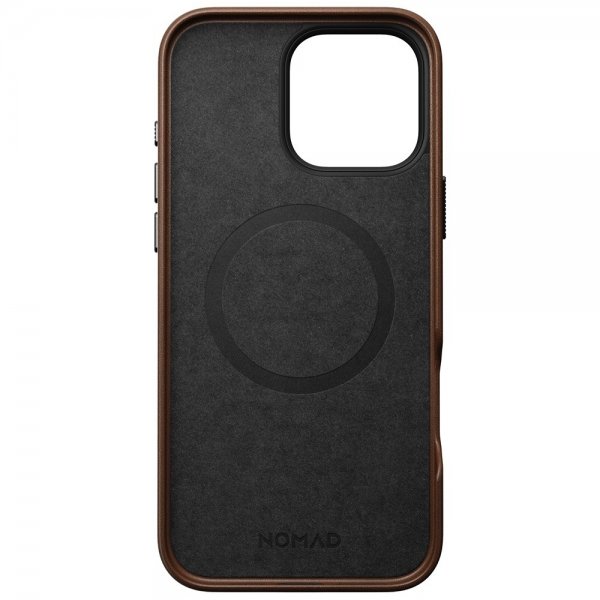 Nomad iPhone 16 Pro Max -suojakuori, perinteinen nahkakuori, ruskea