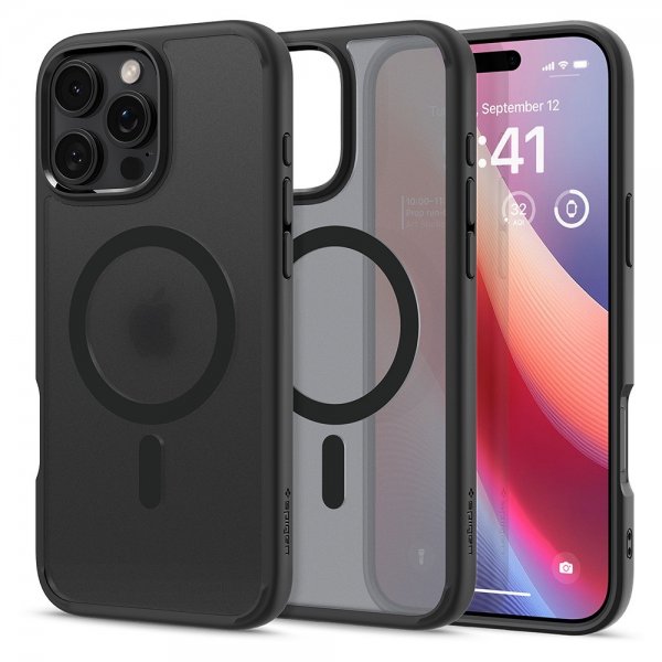 Spigen iPhone 16 Pro Max -suojakuori Ultra Hybrid MagFit Frost Black