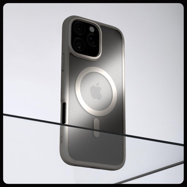 Spigen iPhone 16 Pro Max -suojakuori Ultra Hybrid MagFit Frost Natural Titanium