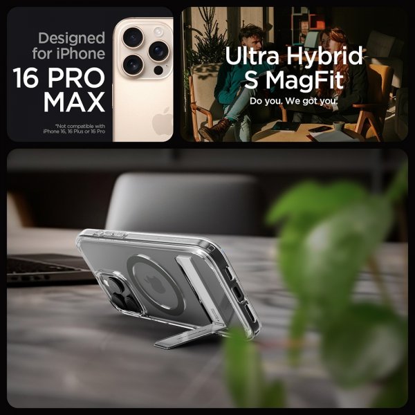 Spigen iPhone 16 Pro Max -suojakuori Ultra Hybrid S MagFit Graphite