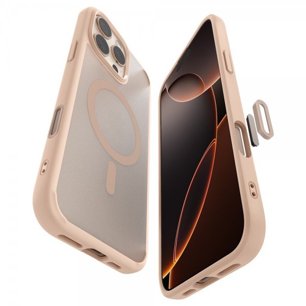 Spigen iPhone 16 Pro Max -suojakuori Ultra Hybrid T MagFit Frost Rose Titanium
