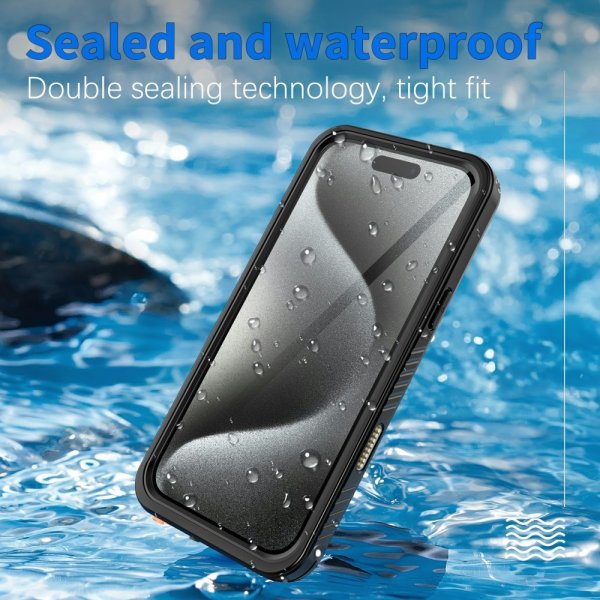Redpepper iPhone 16 Pro Max Kuori Vedenkestävä IP68 Musta