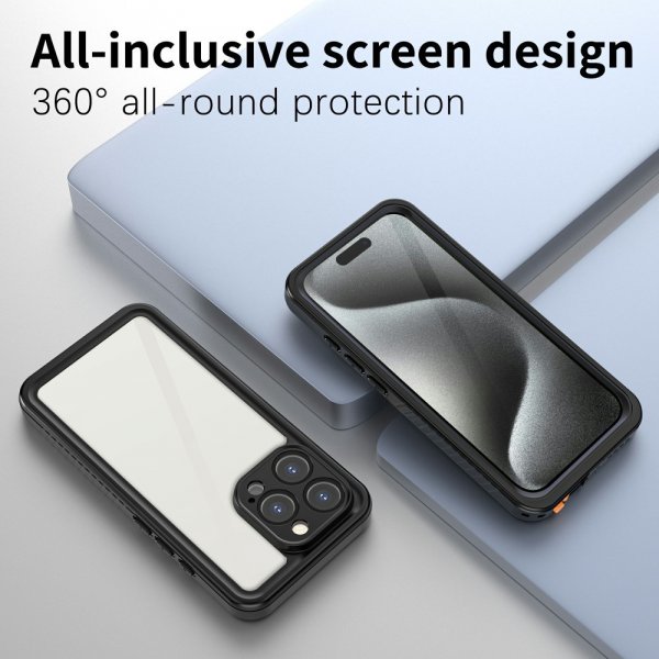 Redpepper iPhone 16 Pro Max Kuori Vedenkestävä IP68 Musta