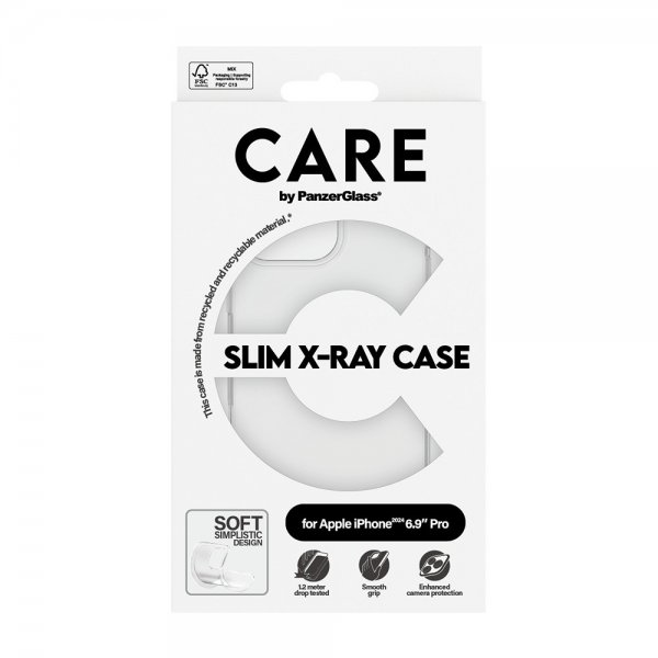 CARE by PanzerGlass iPhone 16 Pro Max -suojakuori, X-Ray Läpinäkyvä