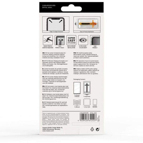 Vivanco iPhone 16 Pro Max Näytönsuoja Koko näyttö