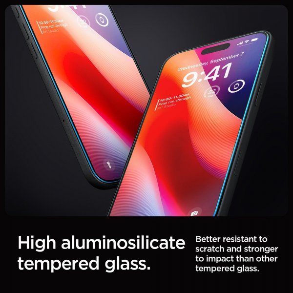Spigen iPhone 16 Pro Max/iPhone 17 Pro Max Näytönsuoja GLAS.tR EZ Fit 2-pakkaus
