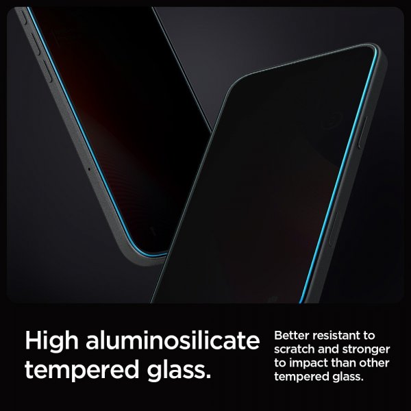 Spigen iPhone 16 Pro Max/iPhone 17 Pro Max Näytönsuoja GLAS.tR EZ Fit Privacy 2-pakkaus