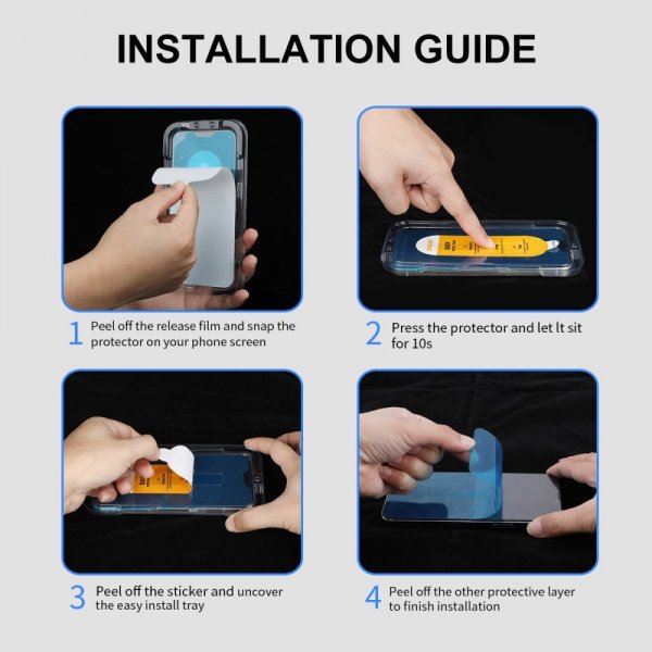 Enkay iPhone 16 Pro Max -näytönsuoja asennuskehyksellä Easy Install