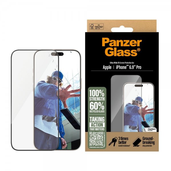 PanzerGlass iPhone 16 Pro Max -näytönsuoja Ultra-Wide Fit EasyAligner