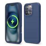 Rvelon iPhone 16 Pro Kuori Silikoni MagSafe Tumman Sininen