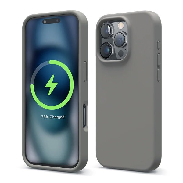 Rvelon iPhone 16 Pro Kuori Silikoni MagSafe Harmaa
