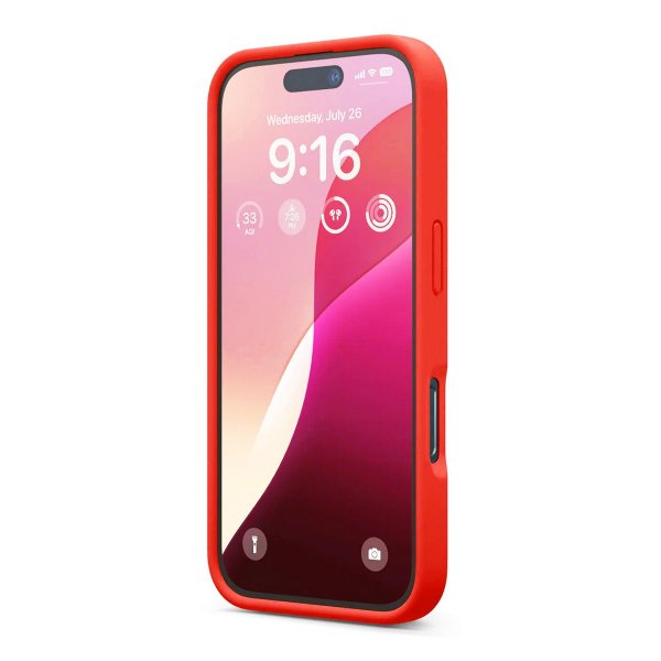 Rvelon iPhone 16 Pro Kuori Silikoni Punainen