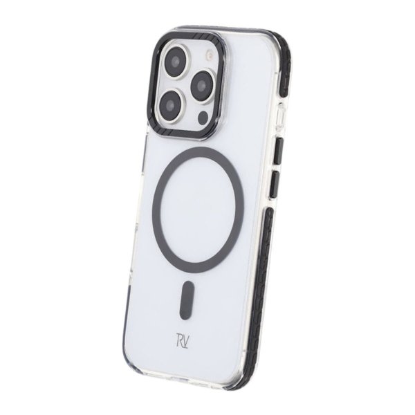 Rvelon iPhone 16 Pro -kuori TPU MagSafe, musta/läpinäkyvä