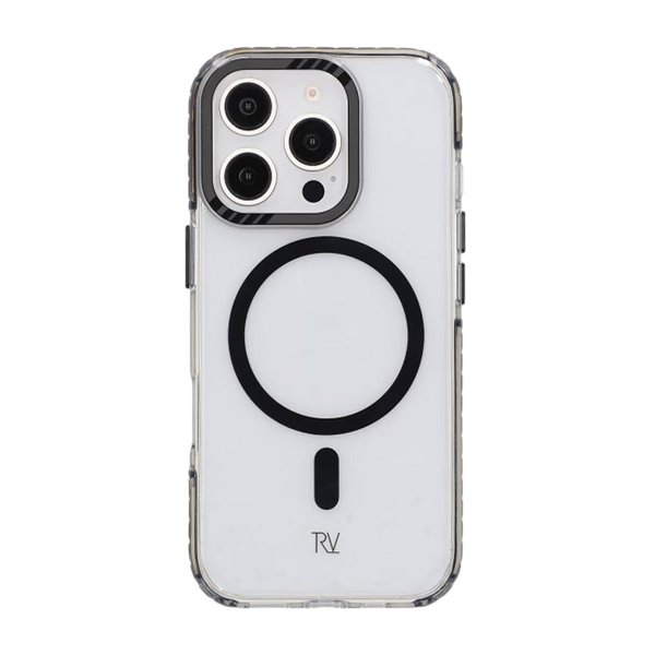 Rvelon iPhone 16 Pro -kuori TPU MagSafe, musta/läpinäkyvä