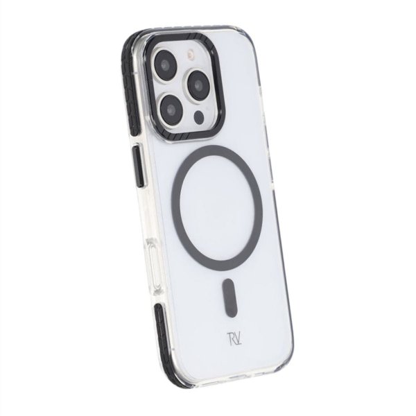 Rvelon iPhone 16 Pro -kuori TPU MagSafe, musta/läpinäkyvä