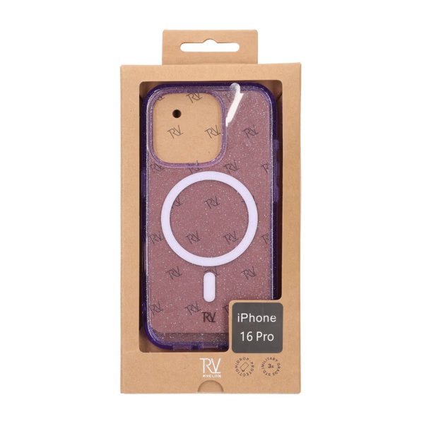 Rvelon iPhone 16 Pro Kuori Glitter MagSafe Violetti