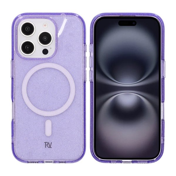 Rvelon iPhone 16 Pro Kuori Glitter MagSafe Violetti