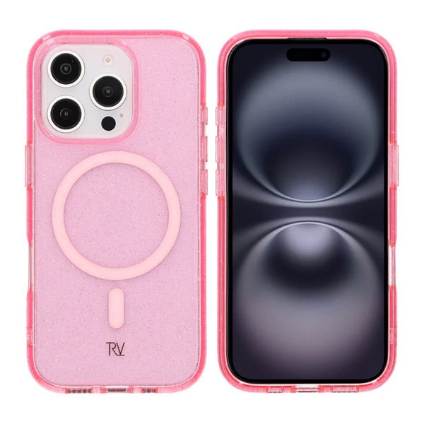 Rvelon iPhone 16 Pro Kuori Glitter MagSafe Ruusu