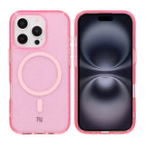 Rvelon iPhone 16 Pro Kuori Glitter MagSafe Ruusu