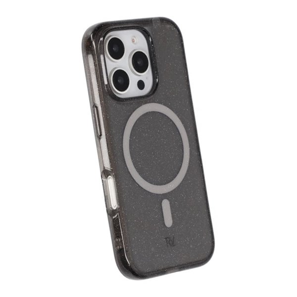 Rvelon iPhone 16 Pro Kuori Glitter MagSafe Musta