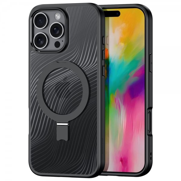 Dux Ducis iPhone 16 Pro Kuori Aimo Series MagSafe Jalusta Musta