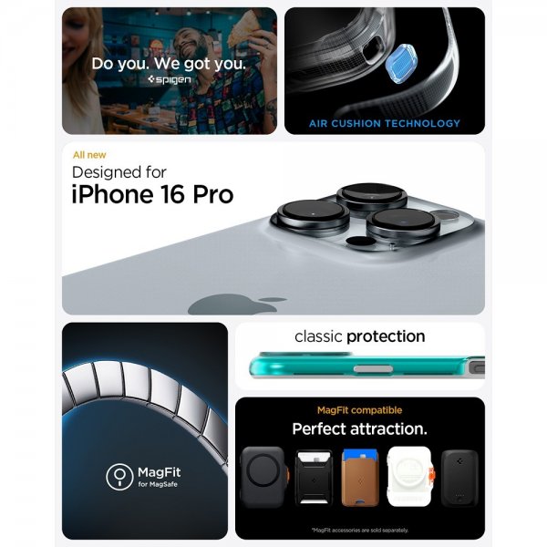 Spigen iPhone 16 Pro Kuori Classic C1 MagFit Bondi Blue
