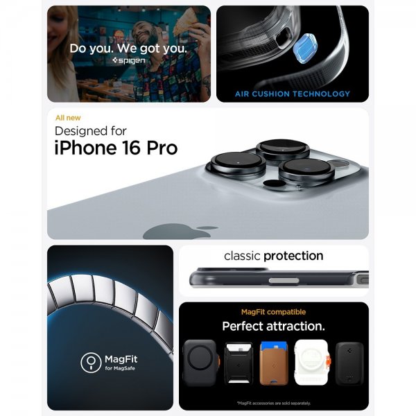 Spigen iPhone 16 Pro -suojakuori Classic C1 MagFit Graphite