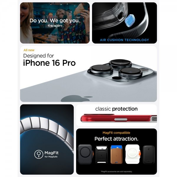 Spigen iPhone 16 Pro -kuori Classic C1 MagFit Ruby