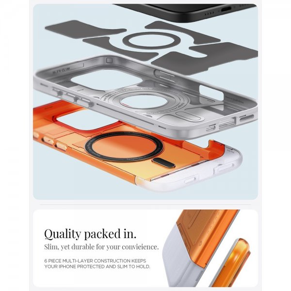 Spigen iPhone 16 Pro Kuori Classic C1 MagFit Tangerine