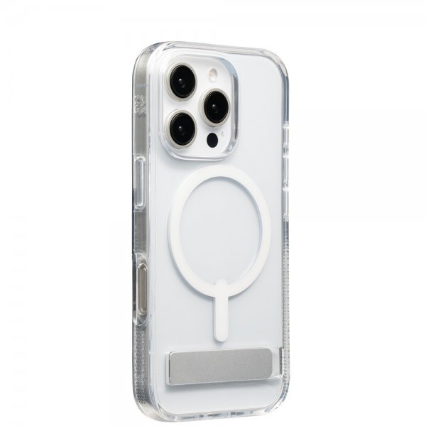 ZAGG iPhone 16 Pro -suojakuori Crystal Palace Snap Kickstand, läpinäkyvä